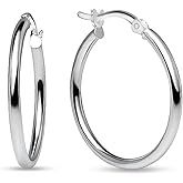 Charmsy 925 Sterling Silver Hoop Earrings for Women | 14K Gold-Plated 2 MM Thickness Classic & Twisted Hoops Earring for Women | Size 15/20/25/30/40/50MM