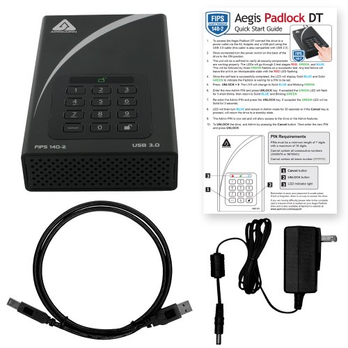 Apricorn ADT-3PL256F-10TB Aegis Padlock FIPS Validated USB 3.0 256-bit