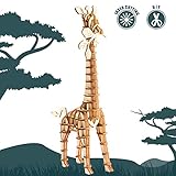 Rolife 3D Wooden Puzzle Wild Animal Toy-DIY Tiny Model Kit-Animal Action Figure-Assembly Jigsaw Puzzle-Home Decoration-Unique Birthday/Easter Day Gift for Daughter/Niece/Women/Girls/Boys(Giraffe)