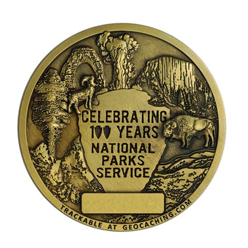 National Parks 100 Years Geocoin- Antique Gold