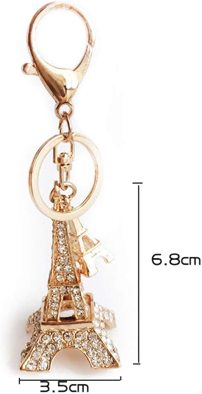 Amazon Co Jp キーリング バッグ用 可愛い エッフェル塔 キーチェーン ラインストーン ゴールド おしゃれ シューズ バッグ
