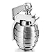 INBLUE Men's Stainless Steel Pendant Necklace Silver Tone Grenade -With 23 Inch Chain