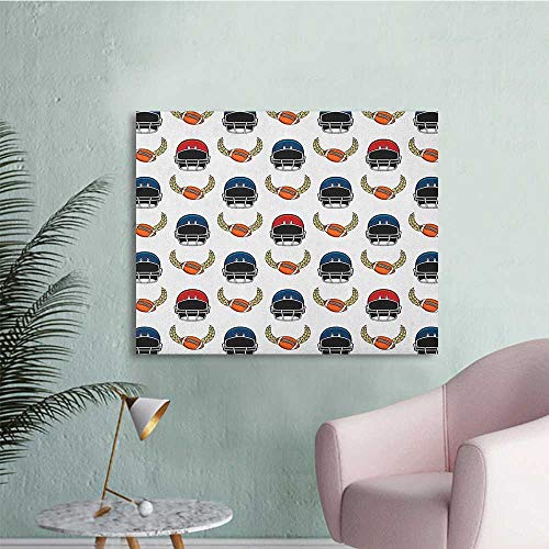Anzhutwelve American Football Painting Post Rugby Equipment Elements Championship Professional League Fun Game Match The Office Poster Multicolor W32 xL24