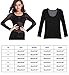 FUNOC Womens Sexy Long Sleeve See Through Mesh Tops Blouse Tee Shirt Black … (S)