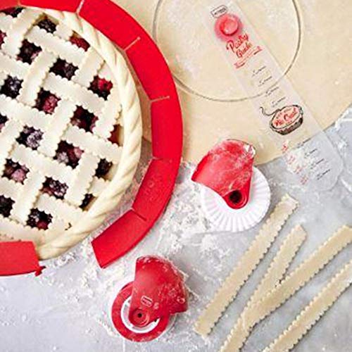 Silicone Pie Crust Saver,Food-safe Silicone Protector,Fit 8.5" - 11.5" (Red) - Thumbnail 3