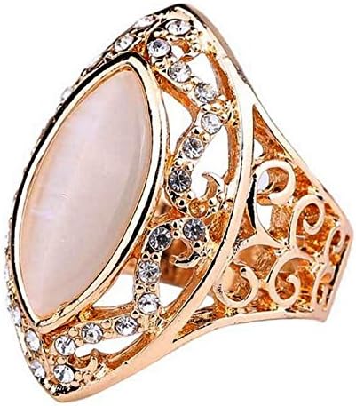 Dudee Jewelry Retro Fashion Lace Hollow Horse Eye Opal Ring Ancient Roman Empress Silver Ring