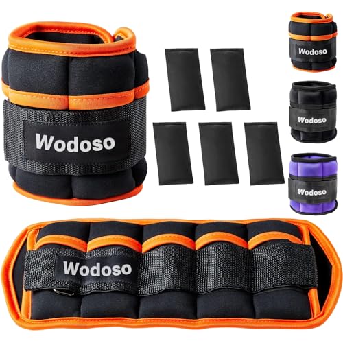 Wodoso Pesas Ajustables para Tobillos 1 par 2 4 6 8 10 Libras Correas de Peso para piernas para Mujeres y Hombres