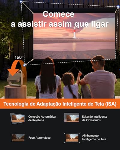 XGIMI Elfin Flip 2024 Projetor Portátil 1080P, Netflix Licenciado, Suporte Ajustável, Compacto, 400 Lúmens ISO, Adaptação de Tela
