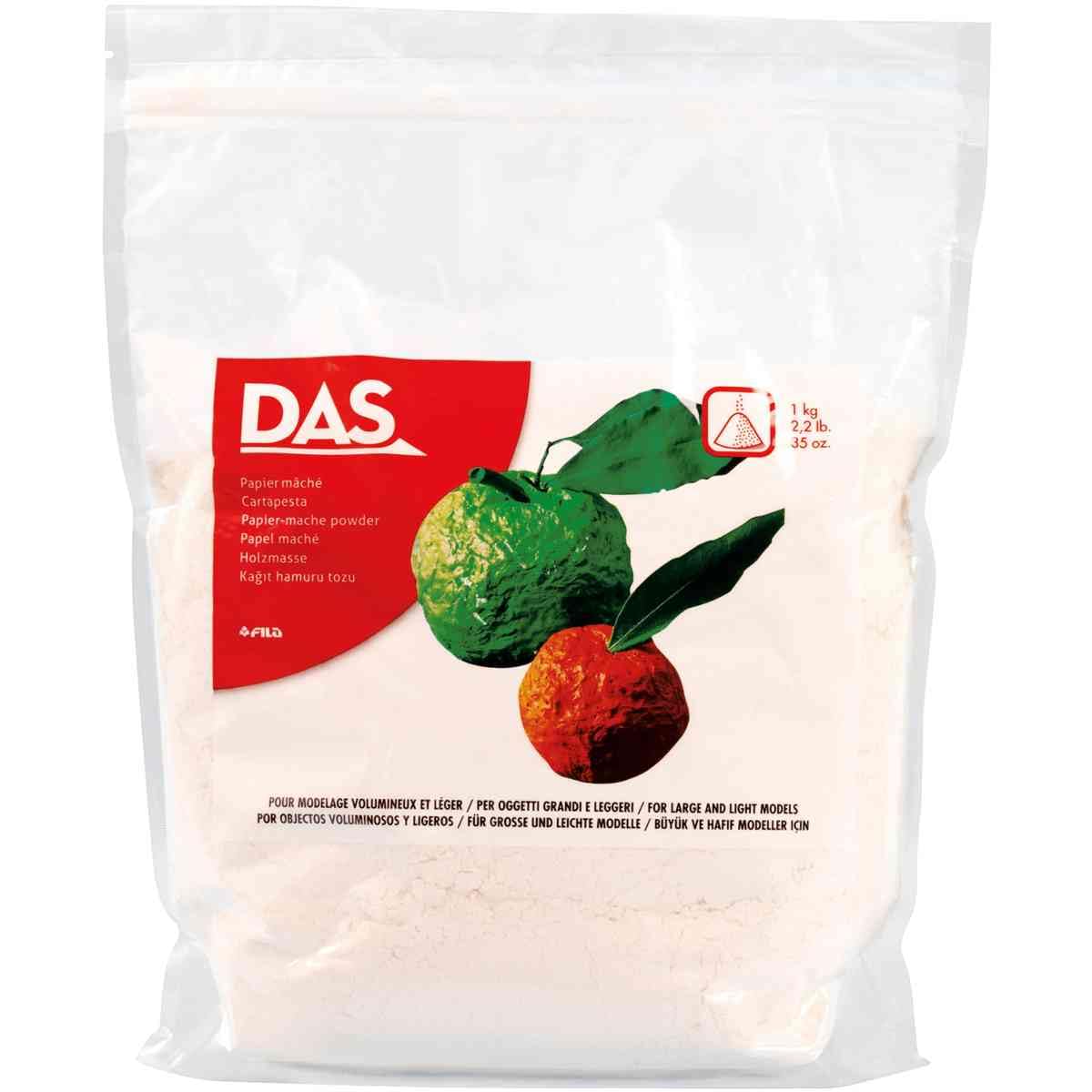 DAS White 1kg Paper Mache Pack, Cellulose Flour, For Professionals & Hobbyists