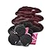 XCCOCO Hair Black to Wine Red Ombre Two Tone Body Wave Hair 3 Bundles with 4”X4” Lace Frontal Brazilian Body Wave Virgin Lace Closure and Hair Bundles (T1B/99J,10