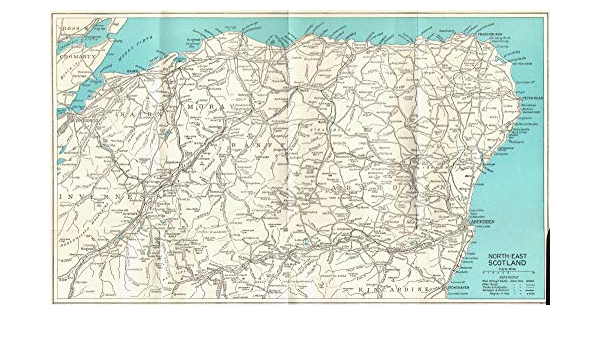 North East Scotland Map North East Scotland. Aberdeen Inverness Banff Moray Nairn Elgin - 1964 -  Old Map - Antique Map - Vintage Map - Printed Maps Of Scotland : Home &  Kitchen