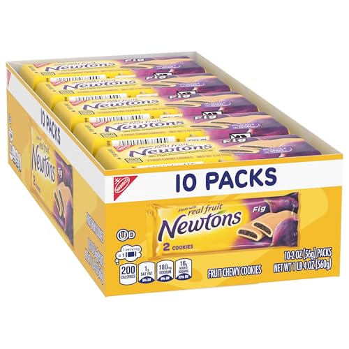NEWTONS FIG BARS, SOFT FRUIT CHEWY COOKIES, 10 SNACK PACKS (2 COOKIES PER PACK)