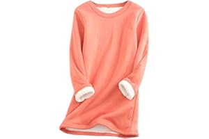 Sweatshirt for Women Winter Warm Sherpa Lined Shirts Fuzzy Fleece Pullover Top Soft Crewneck Thermal Sweaters