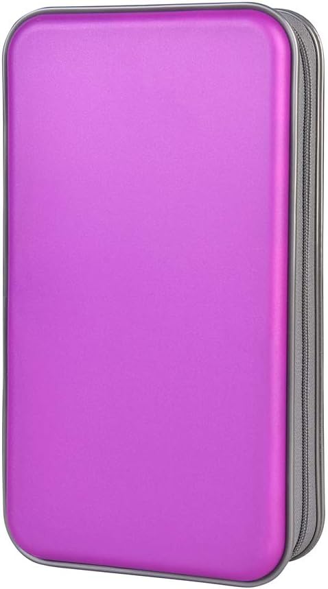 alavisxf xx CD Case 96 Capacity Purple Portable Zipper DVD Holder