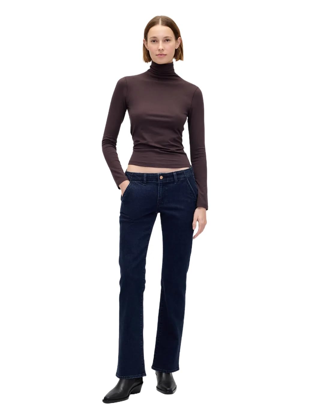 GAP Womens Long and Lean Fit Denim Jean Dark Rinse 26 Short
