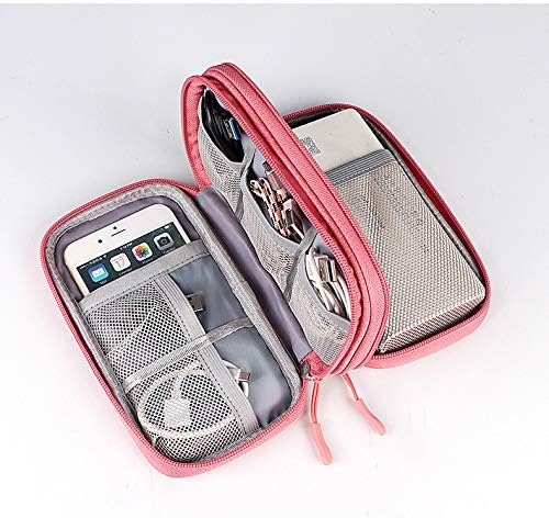 Hosoncovy Power Bank Organizer Bag - USB Flash Drive & External Hard Drive Case (Pink) - Image 4
