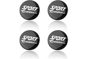 GAOLAOSY 4PCS Car Wheel Hub Center Caps Stickers, Waterproof 56mm Automotive Wheel Rim Center Cover, Universal Auto Exterior Decoration Decal Accessories for Car Truck SUV (Sport/Black)