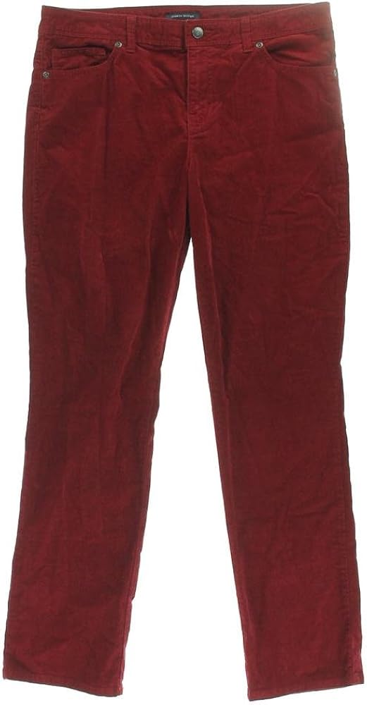 Tommy Hilfiger Women's Straight Leg Corduroy Pants, Biking Red, 16 at Amazon Womenâs Clothing store