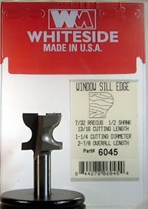 Whiteside Router Bits 6045 Window Sill Edge Bit with 7/32-Inch Radius ...