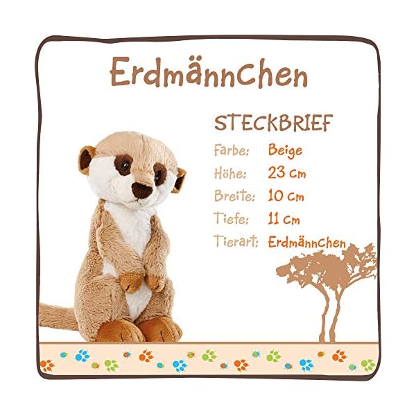 NICI Kuscheltier Erdmännchen 20 cm – Erdmännchen Plüschtier für Mädchen, Jungen & Babys – Flauschiges Stofftier… – Bild 4