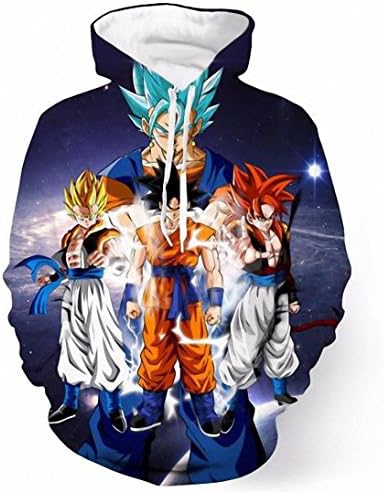 Newest Dragon Ball Z Super Saiyan Hoodies Harajuku Sweatshirt Men Pullovers Design Blue XL