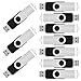 VICFUN 10pcs 16GB USB Flash Drive 16GB Flash Drive USB 2.0 Memory Drive Thumb Stick Swivel USB Drive Black