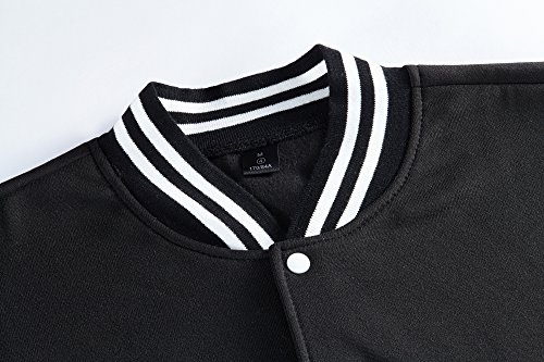 Trifuness Varsity Jacket Letterman Jacket Baseball Jacket with Long Sleeve Banded Collar