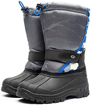 DRKA Toddler Snow Boots for Kids Boy Girls, Waterproof Insulated Rubber Warm Soft Winter Shoes for Outdoor Cold Weather