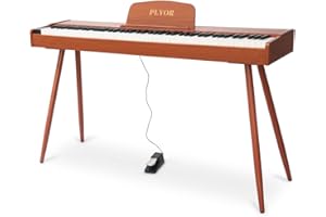 PLYOR 88 Keys Digital Piano with Stand, Semi Weighted Keyboard with MIDI/USB, Control Panel, Electric Piano Keyboard for Begi