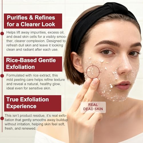 White Rice Gentle Face & Body Exfoliator, Helps Remove Blackheads & Dead Skin, Exfoliation & Hydration, Pore Care, White Rice Glow (100ml)
