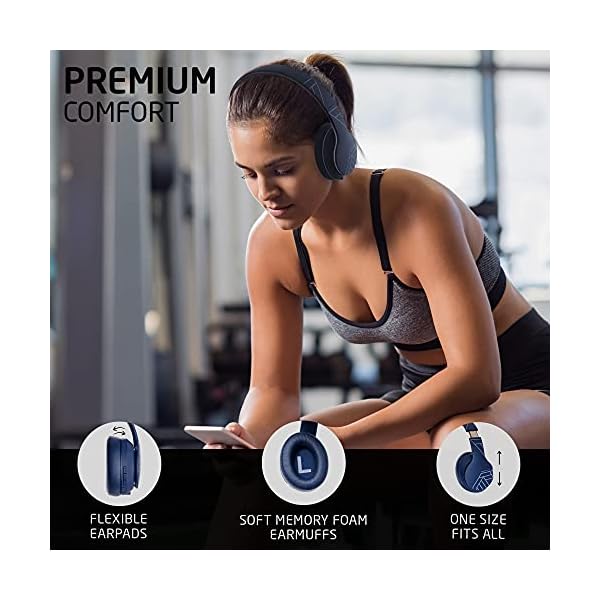 PowerLocus-P6-Bluetooth-Headphones-Over-Ear-Wireless-Headphones-Super-Bass-Hi-Fi-Stereo-Sound-20Hrs-Battery-LifeSoft-Earmuffs-Headphones-with-Mic-Voice-Assistant-for-iPhoneAndroidLaptopsPCTV PowerLocus P6 Bluetooth Headphones Over Ear, Wireless Headphones, Super Bass Hi-Fi Stereo Sound, 20Hrs Battery Life,Soft…