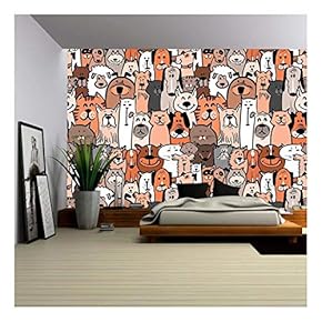 Doodle Dogs and Cats Seamless Pattern