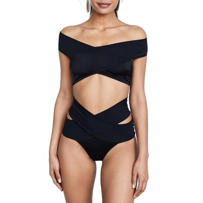 YAMEE Damen Bikini Set schwarz Push up Bandeau Schwimmanzug Triangle Badeanzug Bademode