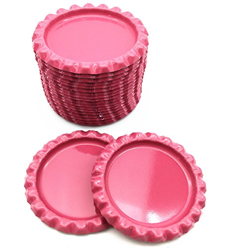 IGOGO 100 PCS Bottle Caps Decorative Bottle Cap for Hair Bows,DIY Pendants or Craft Scrapbooks Pink - Thumbnail 6