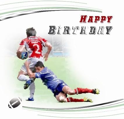 Fetes Occasions Speciales Joyeux Anniversaire Football Rugby Garcon Homme Carte De Vœux Cartes De Voeux Papeterie