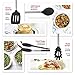 Kitchen Utensil Set With Holder - 8 Piece Silicone, Non-Stick, Cooking Utensils Set With Holder Serving Tongs, Spoon, Spatula Tools, Pasta Server, Ladle, Strainer, Whisk, Holder (Black)