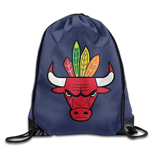 AK79 Large Capacity Chicago Logo Bulls Blackhawks Sack Bag White