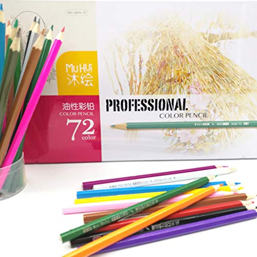 ☀ Dergo ☀ Office & Stationery 72 Color Fine Art Drawing Non-toxic Base Pencils Set iron box Artist Sketch - Thumbnail 4