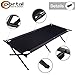 PORTAL Folding Portable Camping Cot, Guest Bed with Carry Bag and Side Storage Organizer, Camping Cots for Adults Sleeping, Away Tent Sleeping Cot Bed, Supports 300 LBS, Black