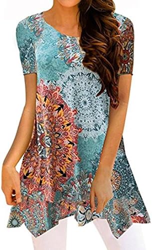 Women Irregular Tunic Shirt Loose T-Shirt Mini Dress