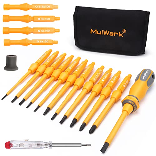 MulWark Insulated Screwdriver Set, 20pc 1000V Interchangeable Blade