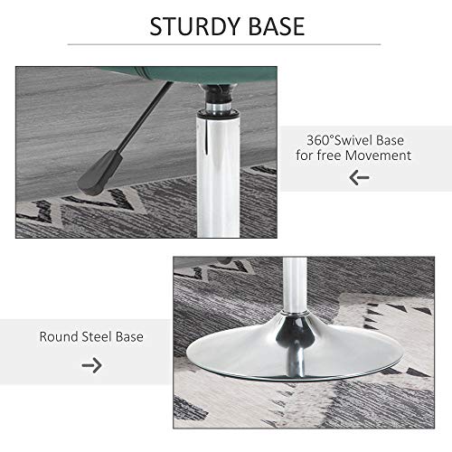 Modern Makeup Vanity Chair Round Tufted Swivel Accent Chair with