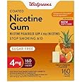 Walgreens Nicotine Coated Gum 4 mg, Stop Smoking Aid, Fruit Freeze Flavor 160 Count
