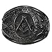 Mens Black Plated Stainless Steel Mason Masonic Freemason Ring Band Size,11