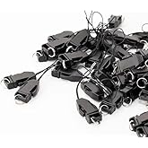 Jinshining 100 Pcs Black Plastic Detachable Lanyard Wrist Strap Lariat Handy,Simplicty Fashionable Phone Key Ring Flat,Car Key Ring Flat Phones Charms Décor Phone Charm Hook