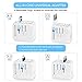 HAOZI Upgraded Travel Adapter, All-in-one International Power Adapter with 4 USB Ports, European Plug Adapter, Universal Travel Accessories for Over 150 Countries(Recovery Fuse), New White