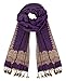 Peach Couture Women's Ravishing Reversible Jacquard Paisley Shawl Wrap Pashmina Purple light Gold