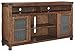 Signature Design by Ashley Tamonie Extra Large TV Stand with Fireplace Option Rustic Brown