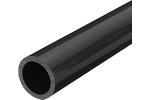 MECCANIXITY PVC Rigid Tube Round Pipe Hardware Tubing 24.8mm ID 32mm(1 1/4 inch) OD 350mm Dark Grey High Impact for Water Pipe Crafts Cable Sleeve