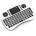 Rii i8 Mini Bluetooth Keyboard with Touchpad＆QWERTY Keyboard, Portable Wireless Keyboard with Remote Control for Smartphones/Laptop/PC/Tablets/Windows/Mac/TV/Xbox/PS3/Raspberry Pi .Silver White
